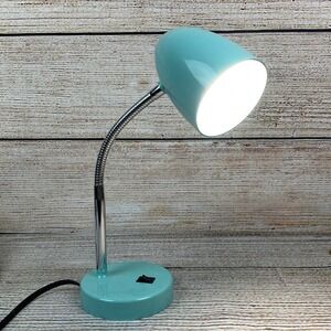 Intertek Desk Lamp Flexible Gooseneck Adjustable Task‎ Light Aqua Blue